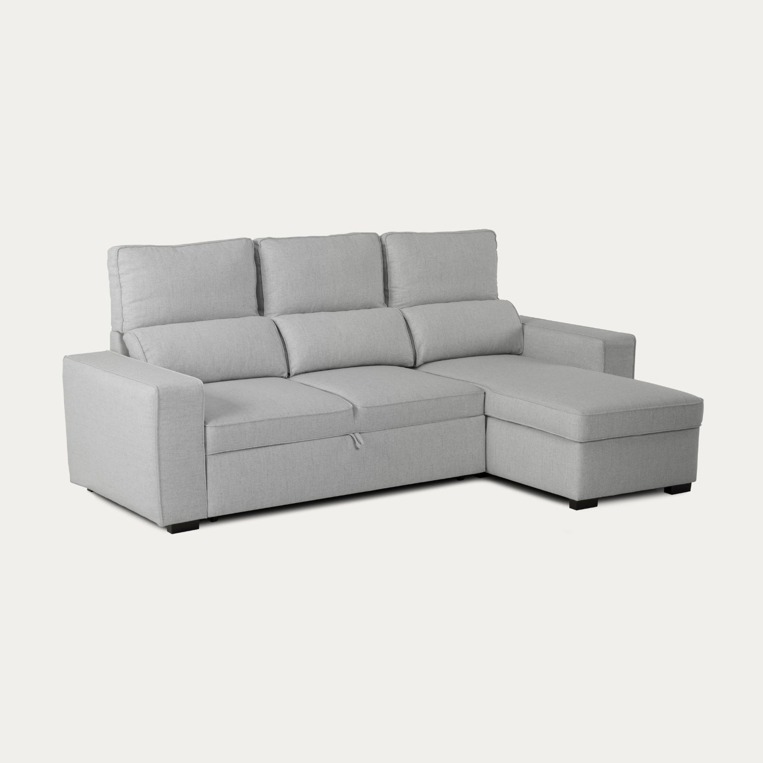 Divano letto posti grigio con chaise longue reversibile