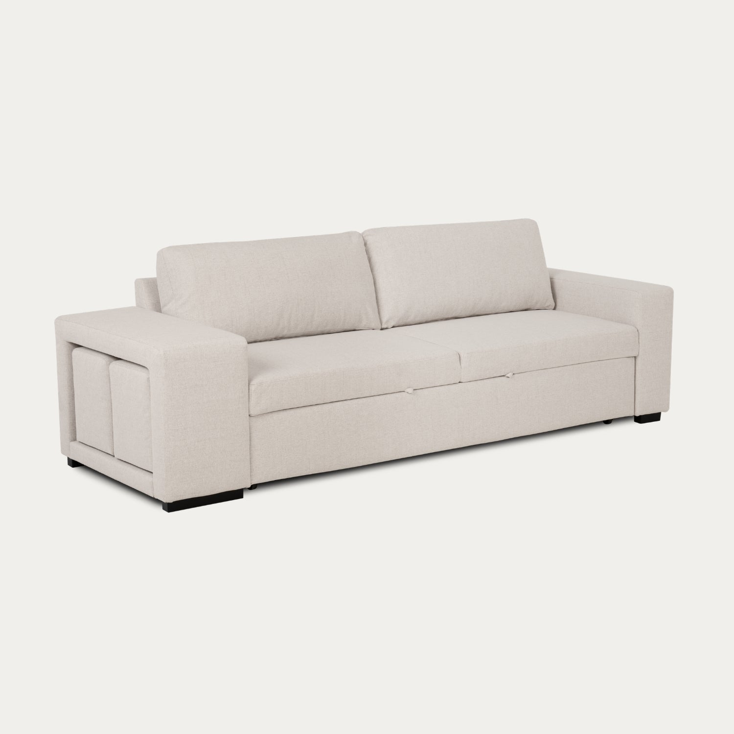 Schlafsofa mit Hockern und umkehrbarem Arm, Avery Beige