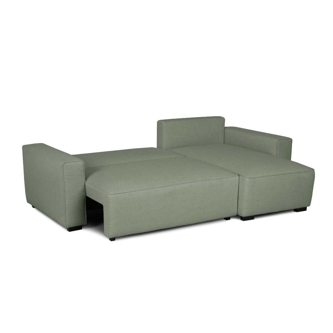 3 Seater Sofa Bed with Reversible Chaise Longue - Jade