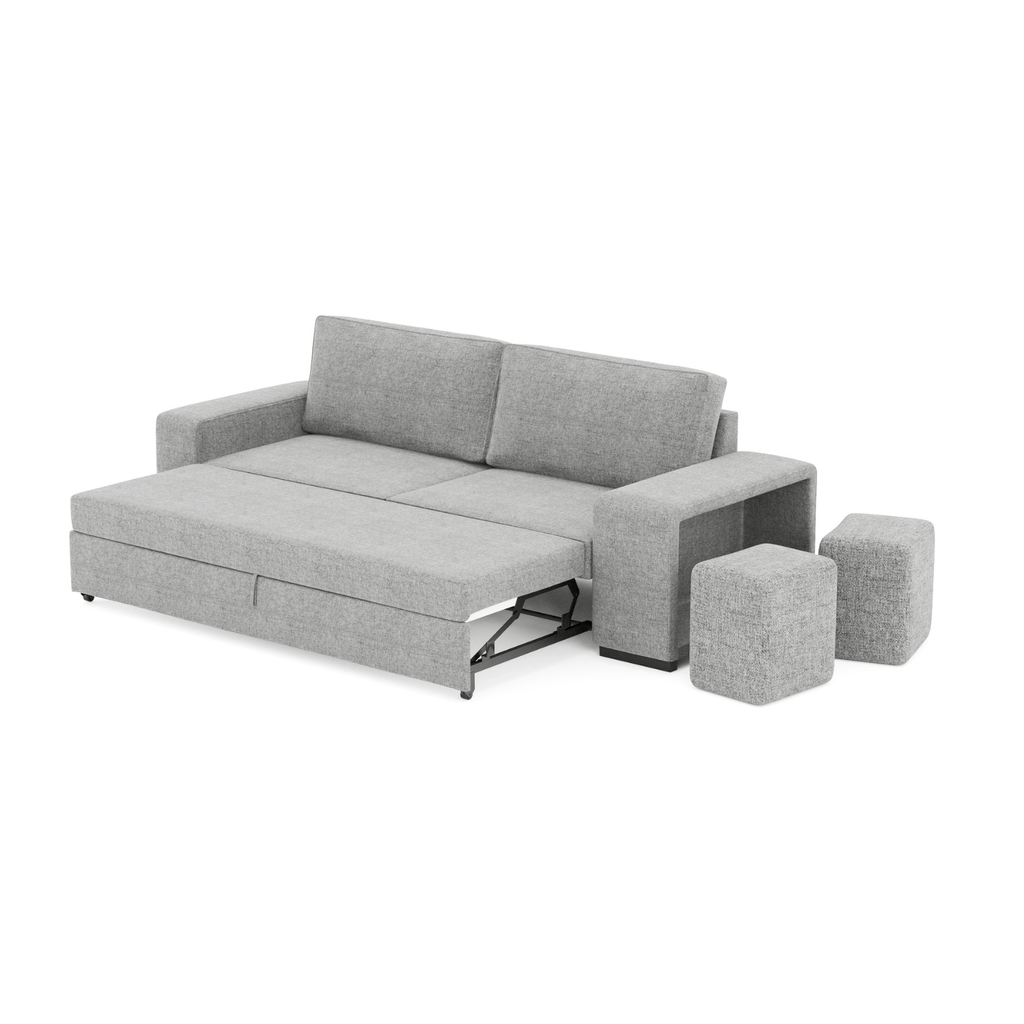 Sofá - Cama 3 Lugares + 2 Puffs - AveryS9903CSRG8211_C24