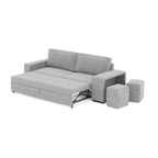 Sofá - Cama 3 Lugares + 2 Puffs - AveryS9903CSRG8211_C24