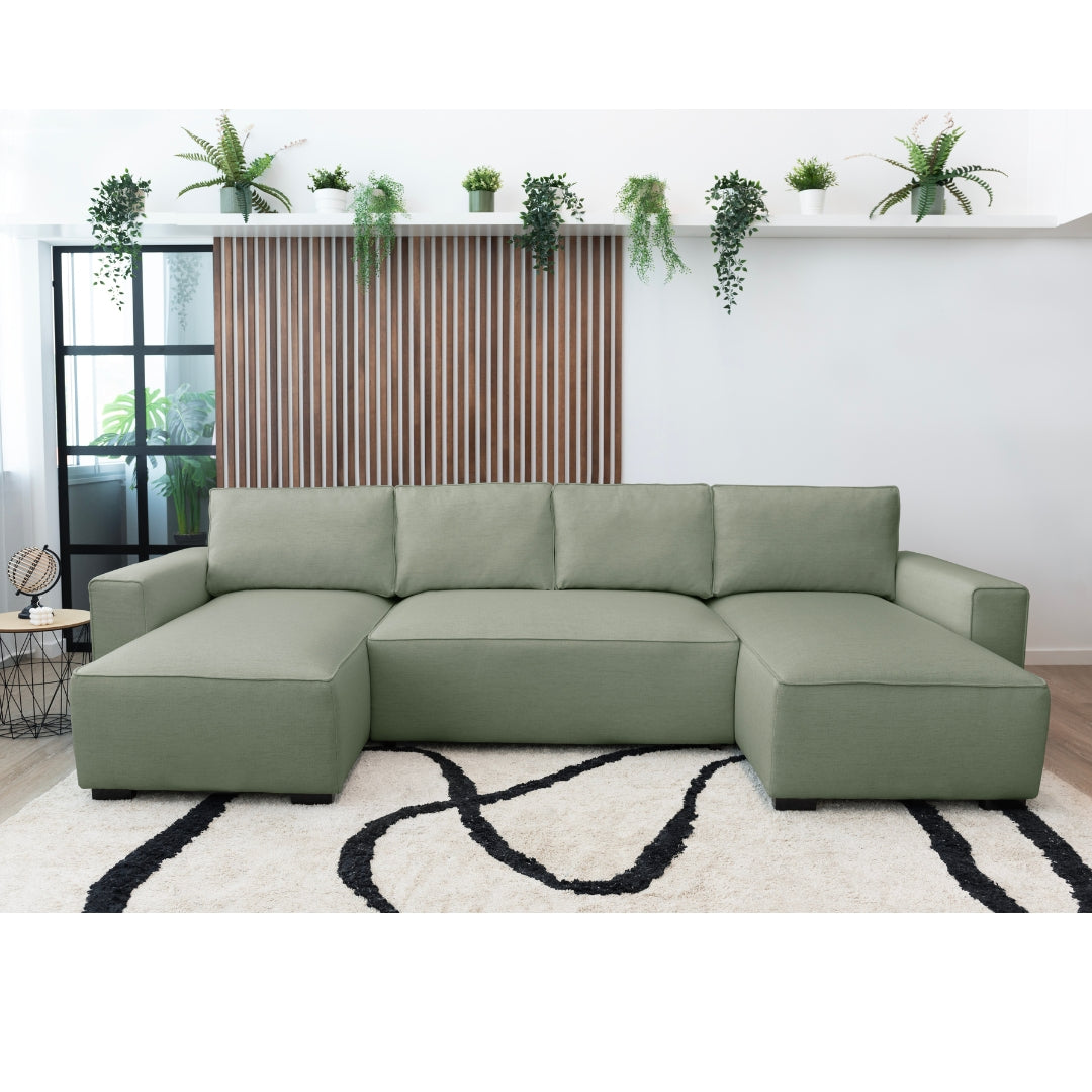 4 Seater Sofa Bed with Panoramic Chaise Longue - Jordan