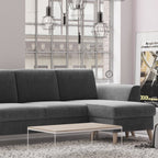 Sofá de 3 lugares com chaise longue reversível e pés vintage – AngelC710BSSRBG3840_C24