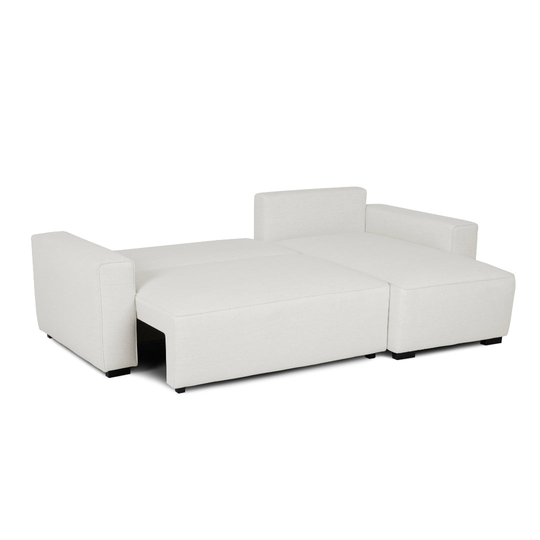 Sofá Cama 3 Lugares com Chaise Longue Reversível - Jade 