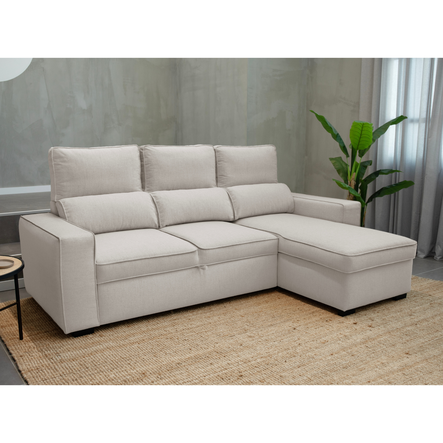 3-Seater Sofa Bed With Reversible Chaise Longue And Storage - Harper