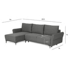 Sofá - Cama 4 Lugares com Chaise Longue Reversível - TobyC1513BCSRG8211_C24