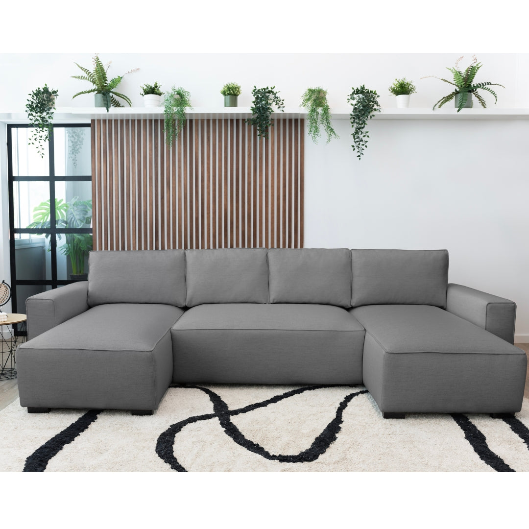 4 Seater Sofa Bed with Panoramic Chaise Longue - Jordan