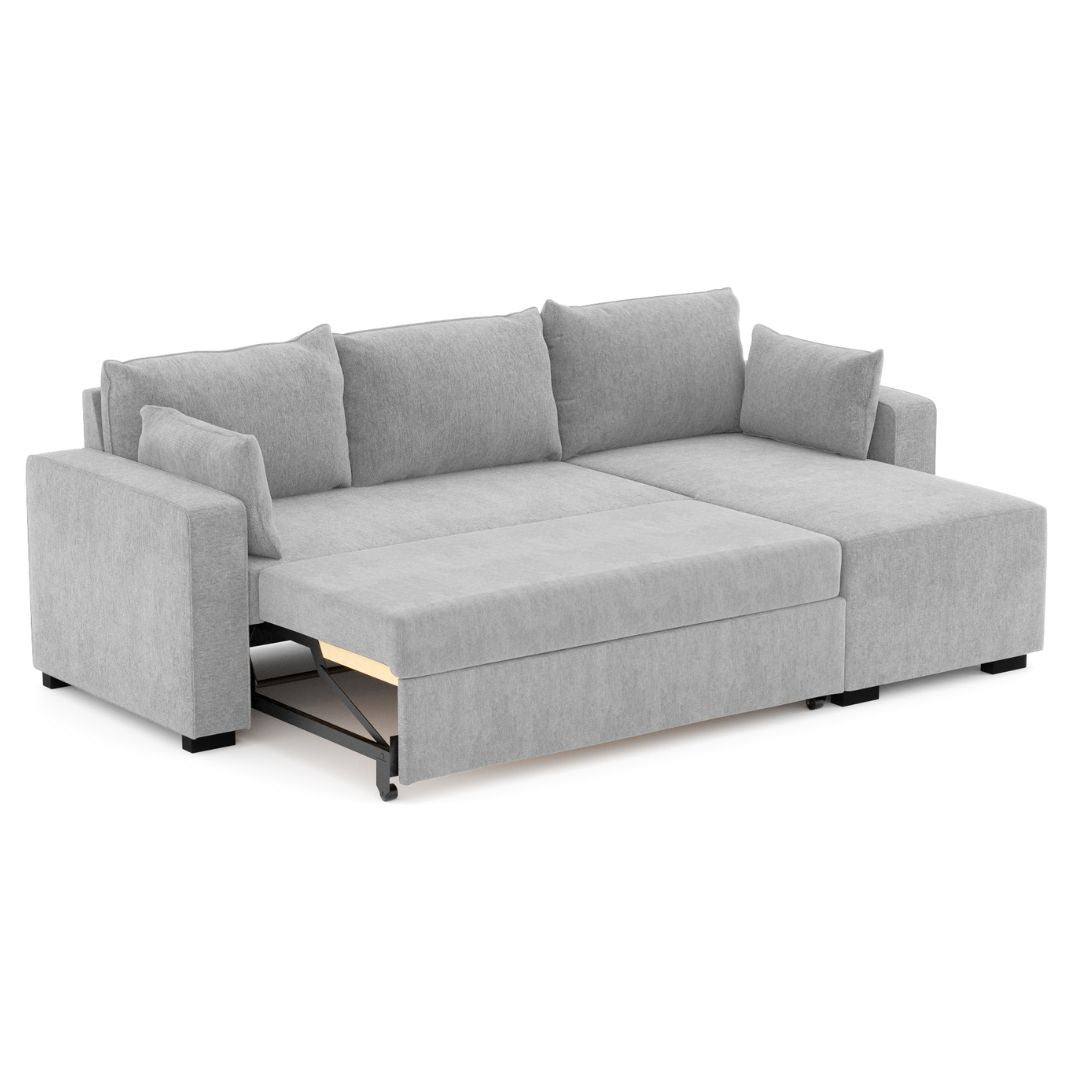 Divano letto 3 posti con chaise longue reversibile