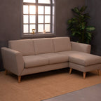 Sofá de 3 lugares com chaise longue reversível e pés vintage – AngelC710BSSRBG2721_C24