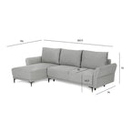 Sofá - Cama 4 Lugares com Chaise Longue Reversível - TobyC1513BCSRG8210_C24