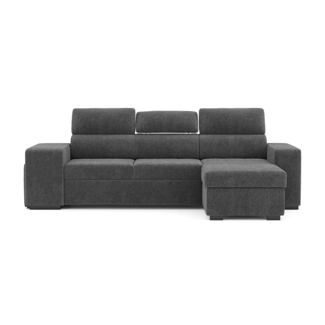 3 Seater Divano Letto con Chaise Longue e Headboards regolabili