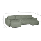 Sofá - Cama Panorâmico 5 Lugares com 2 Chaise Longue - JordanC1512ACSRG8210_C24