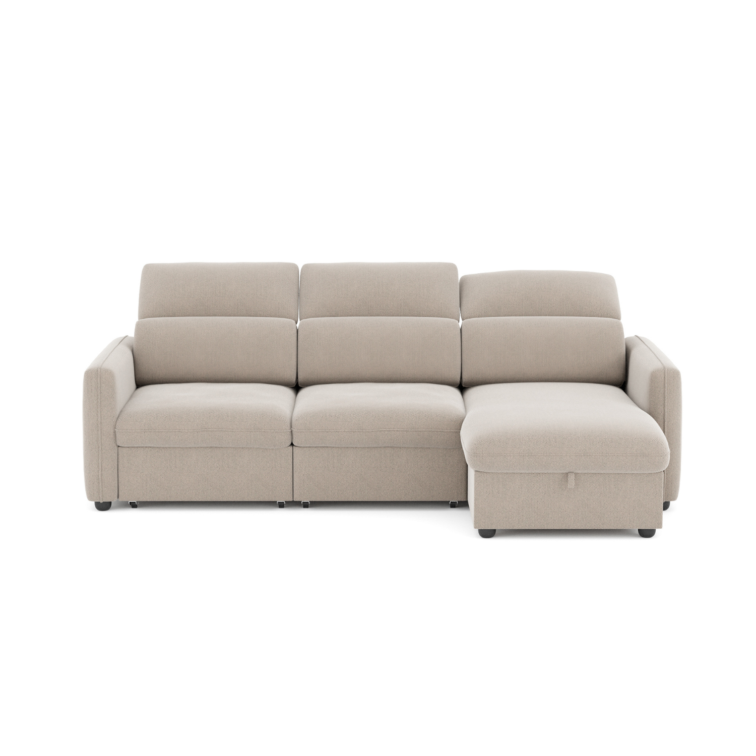 3-Sitzer-Schlafsofa mit Chaiselongue und verstellbaren Kopfteilen – Morgan