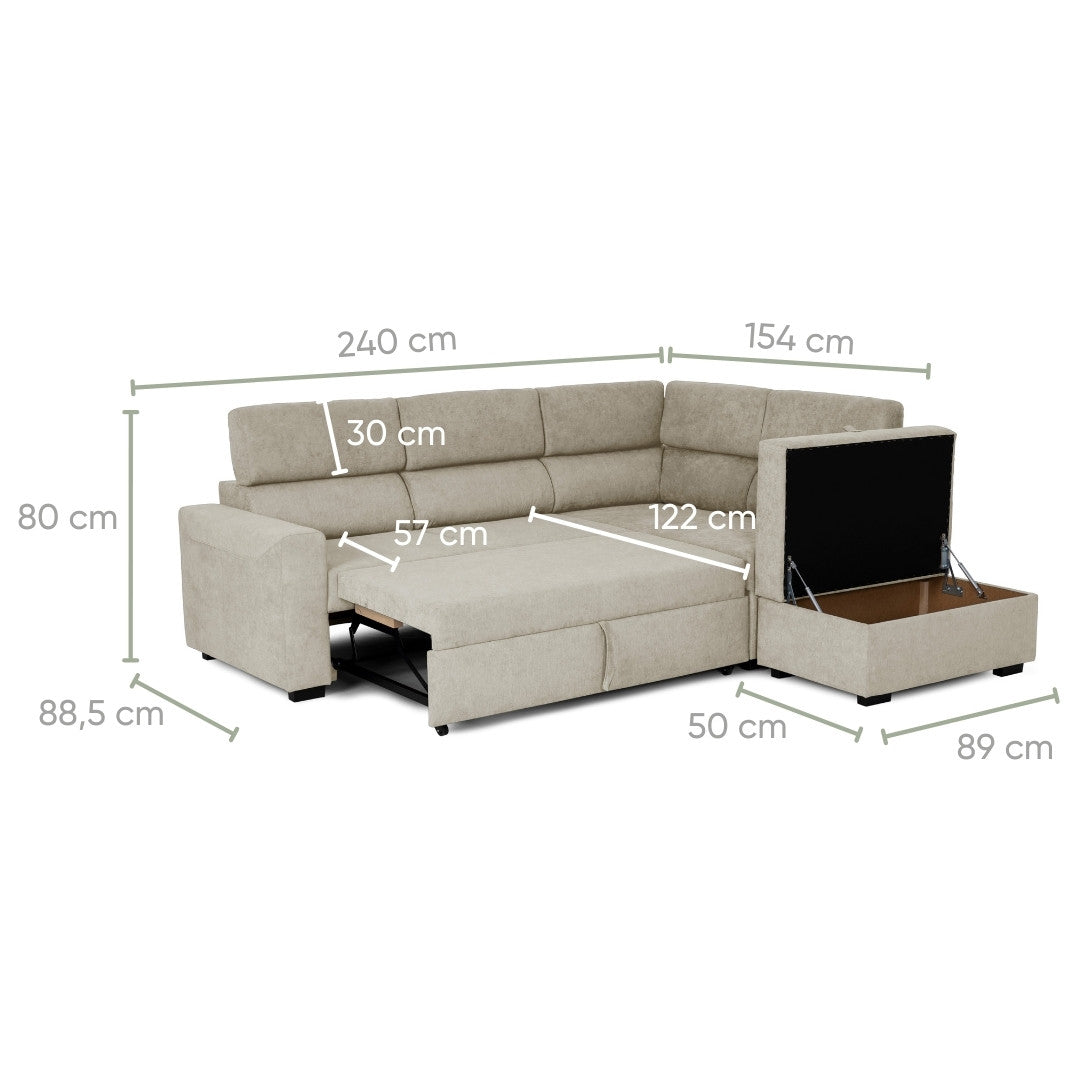 4 Seater Corner Divano Letto