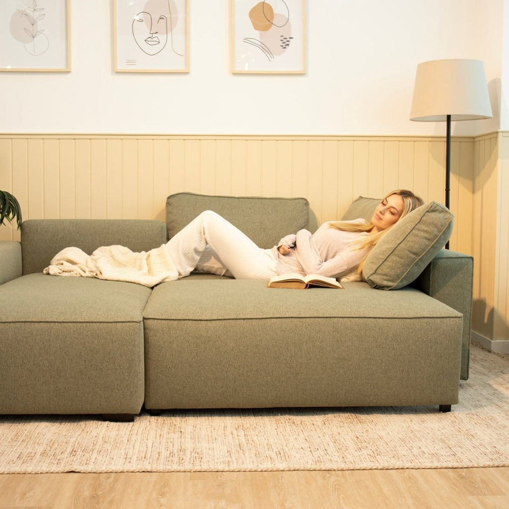 Sofá - Cama 4 Lugares com Chaise Longue Reversível - JadeC1512BCSRG8210_C24