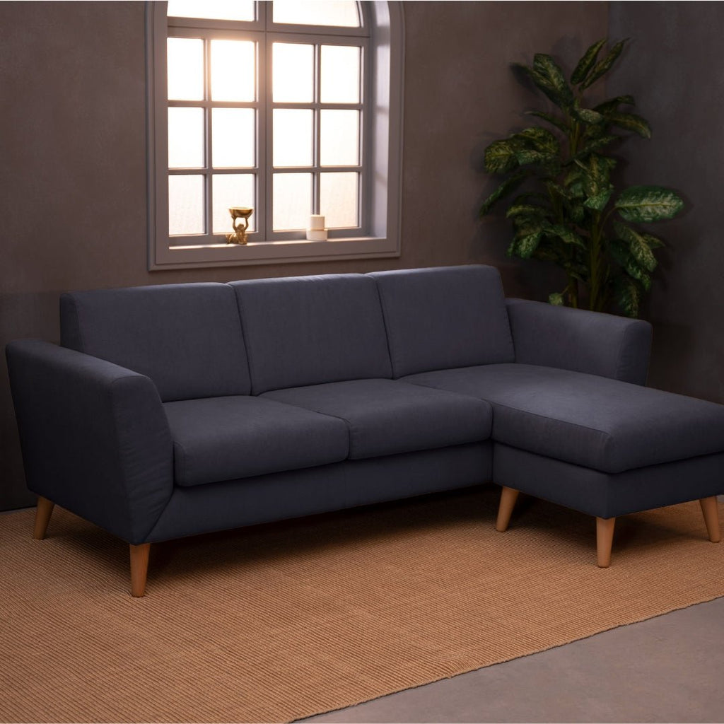 Sofá de 3 lugares com chaise longue reversível e pés vintage – AngelC710BSSRBG2721_C24