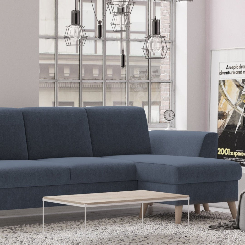 Sofá de 3 lugares com chaise longue reversível e pés vintage – AngelC710BSSRBG2721_C24