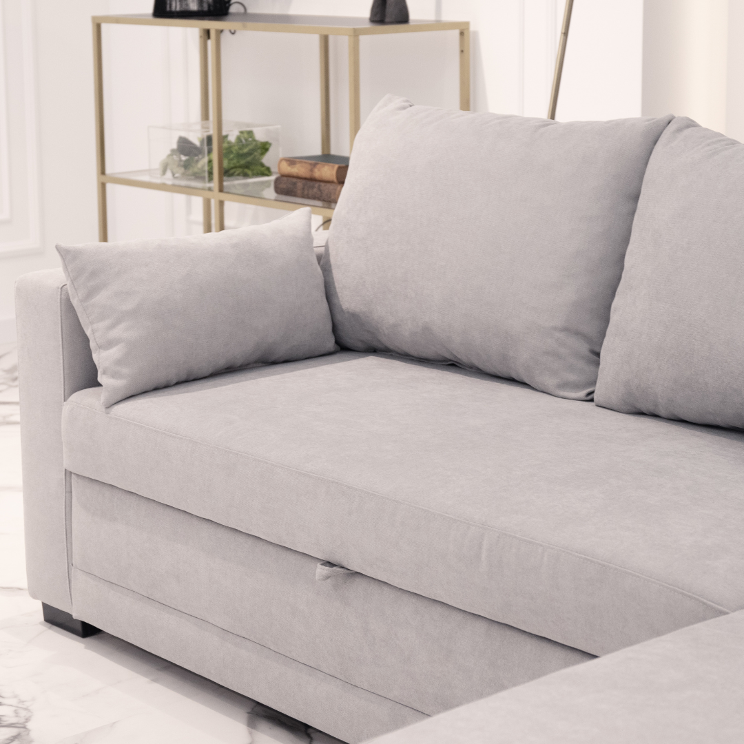 3 Seater Sofa Bed with Reversible Chaise Longue -  Leah