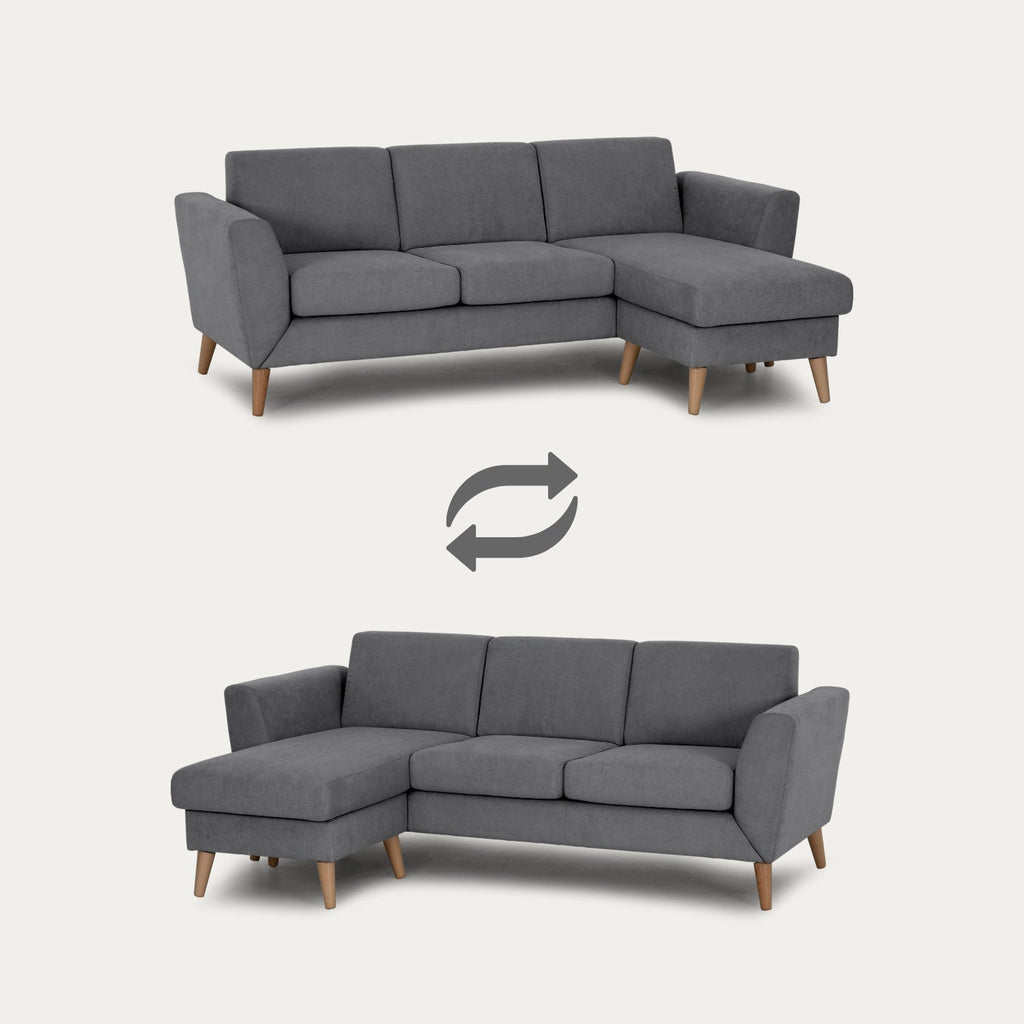 Sofá de 3 lugares com chaise longue reversível e pés vintage – AngelC710BSSRBG3811_C24