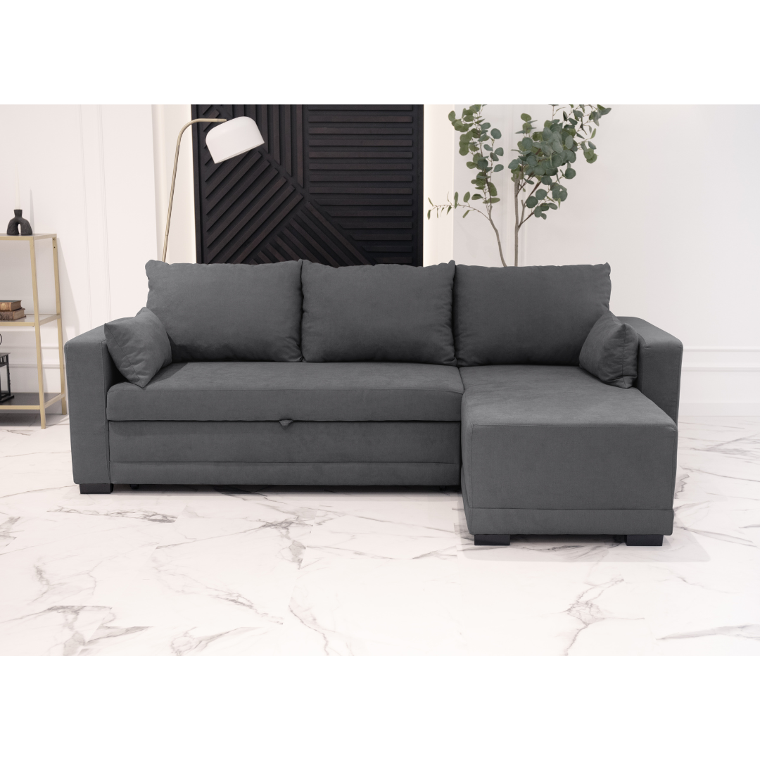 Divano letto 3 posti con chaise longue reversibile