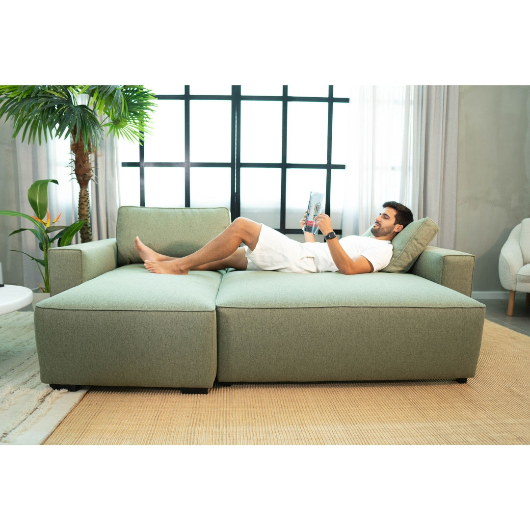 Sofá cama de 3 plazas con chaise longue reversible - Jade 