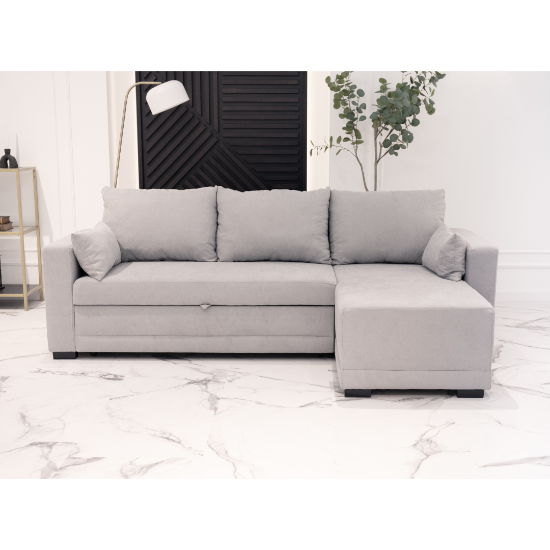 Divano letto 3 posti con chaise longue reversibile