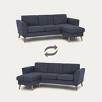 Sofá de 3 lugares com chaise longue reversível e pés vintage – AngelC710BSSRBG2721_C24