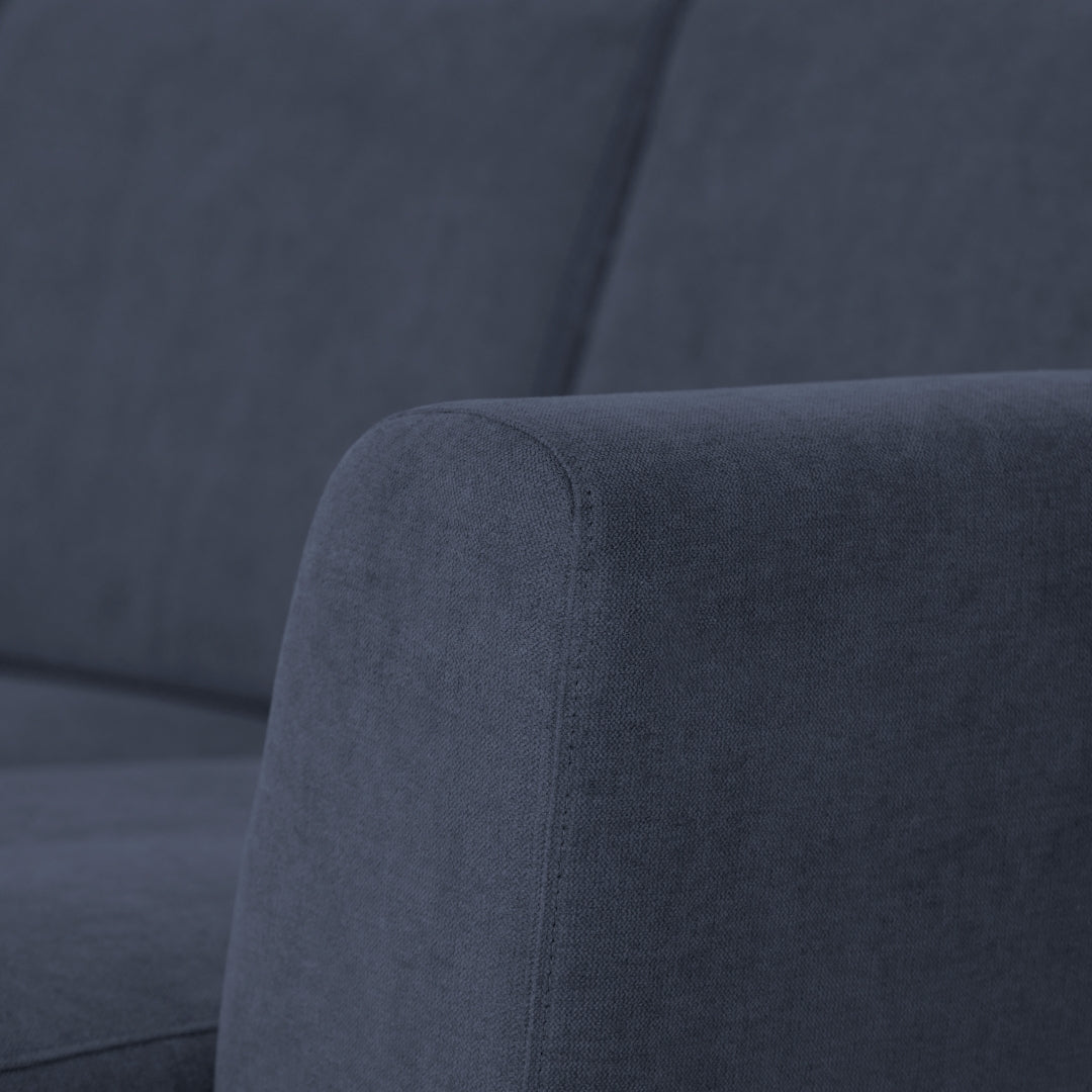 Sofá de 3 lugares com chaise longue reversível e pés vintage – Angel