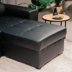 Sofá - cama de 4 lugares com chaise longue reversível, cabeceiras ajustáveis e 2 pufes – JohnC689BCSRIPU160_C24