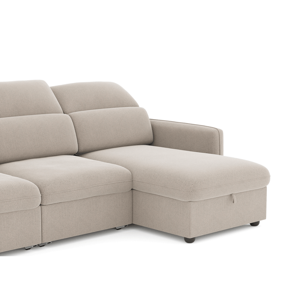 Sofá - Cama 4 Lugares com Chaise Longue Reversível e Cabeceiras Ajustáveis - MorganC1454CFSRG9114_C24