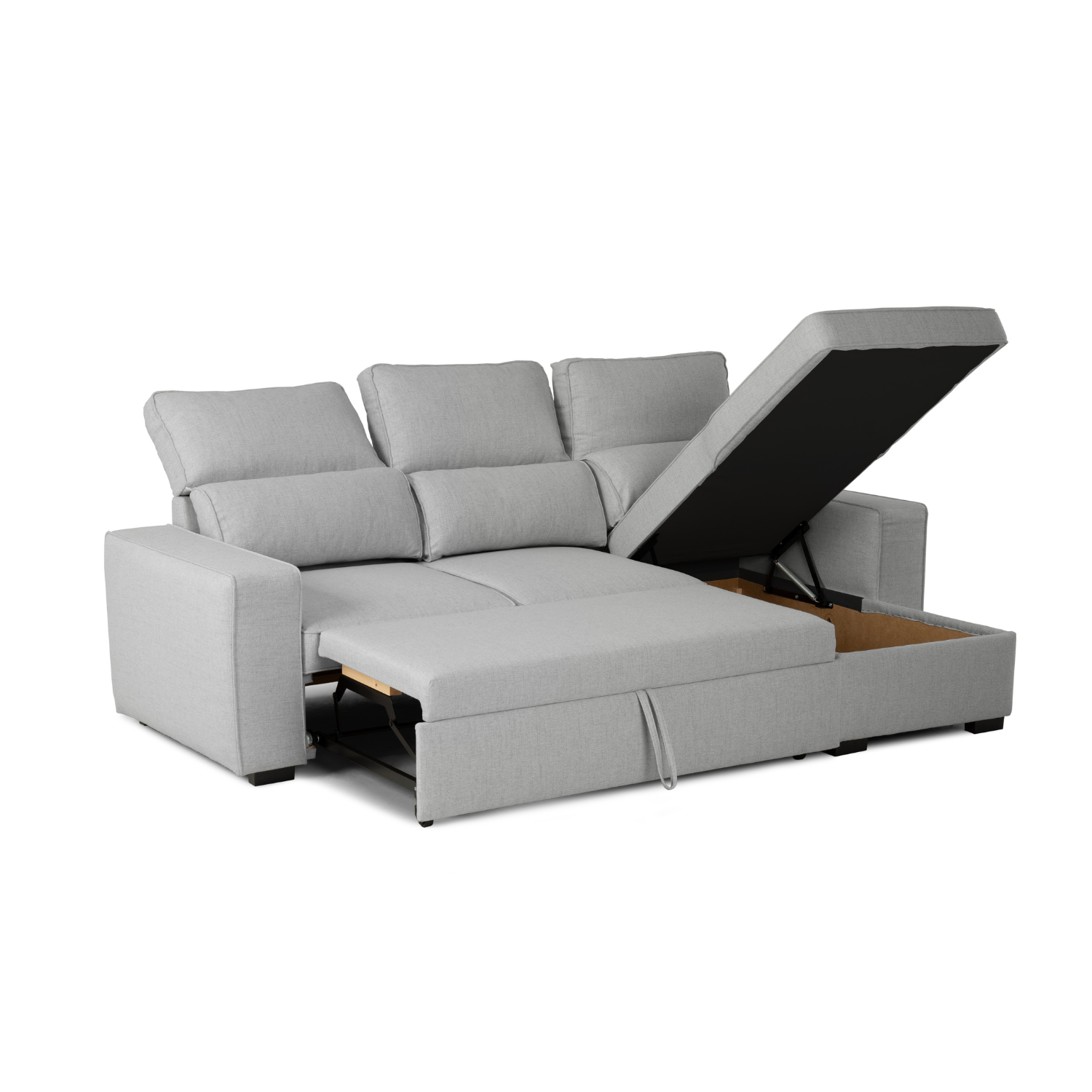 3-Seater Sofa Bed With Reversible Chaise Longue And Storage - Harper