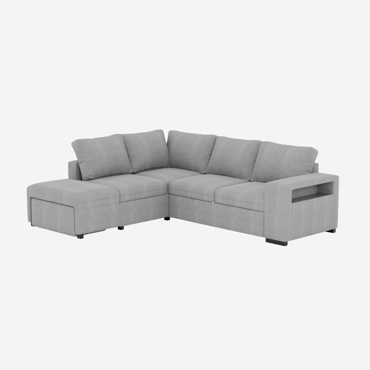 4 Seater Corner Sofa Bed with Pouf and Extra Storage - Zurie