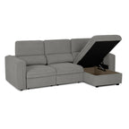 Sofá - Cama 4 Lugares com Chaise Longue Reversível e Cabeceiras Ajustáveis - MorganC1454CFSRG9114_C24