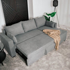 Sofá - Cama 3 Lugares com Chaise Longue Reversível - LeahSofá CamaSofá - Cama 3 Lugares com Chaise Longue Reversível - Leah