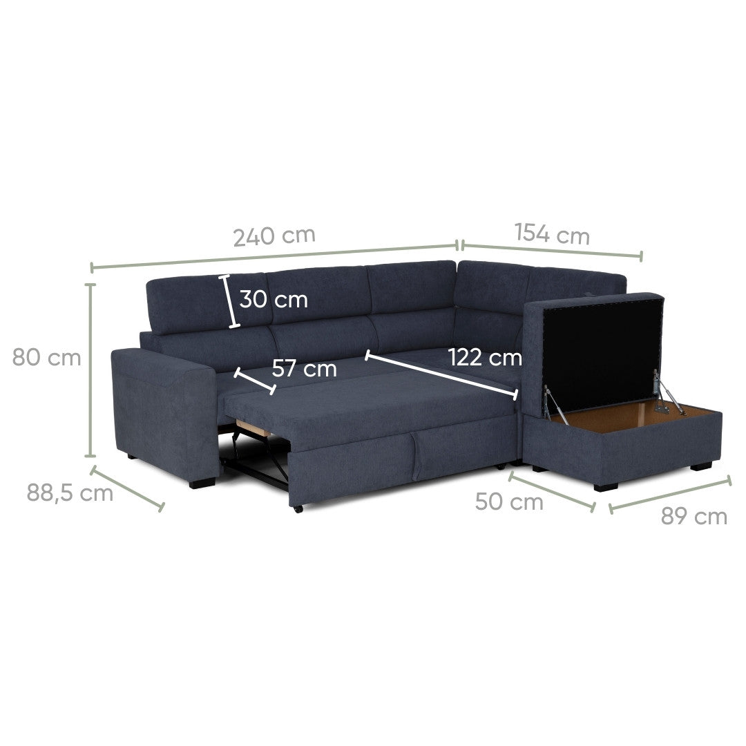 4 Seater Corner Divano Letto