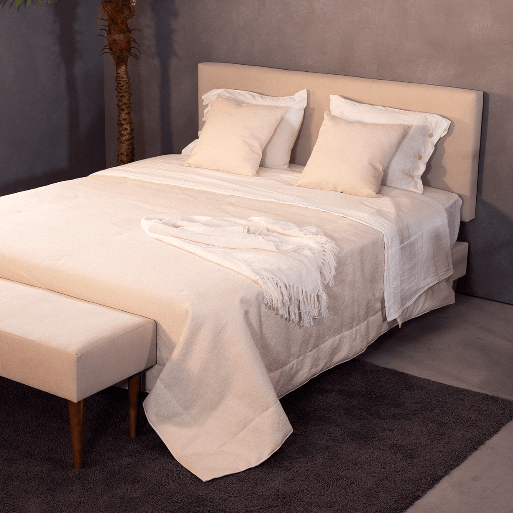 Cabeceira com Tecido Capitonné e Pés de Madeira - CarmenEA_CARMEN140x060x008CP03_C24