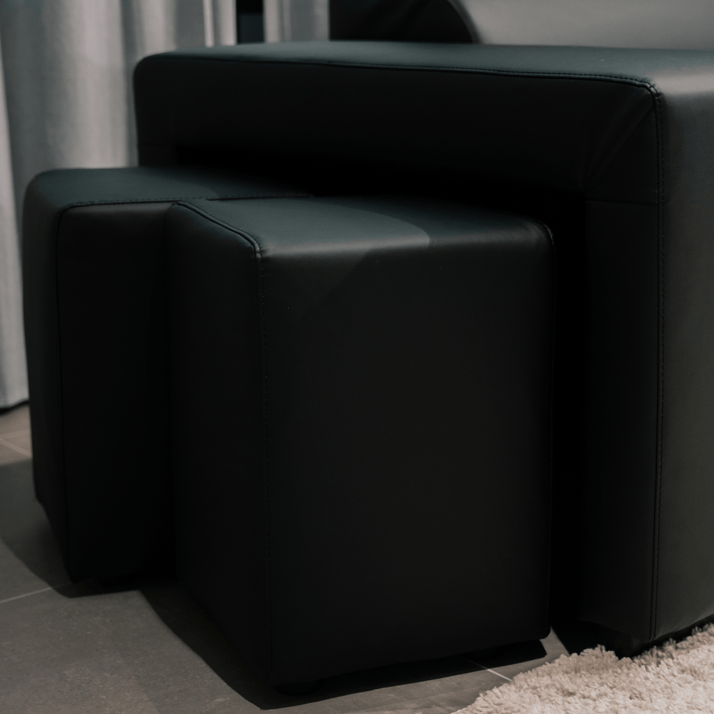 Sofá - cama de 4 lugares com chaise longue reversível, cabeceiras ajustáveis e 2 pufes – JohnC689BCSRG3810_C24