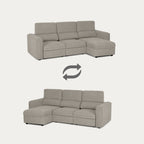 Sofá - Cama 4 Lugares com Chaise Longue Reversível e Cabeceiras Ajustáveis - MorganC1454CFSRG9140_C24