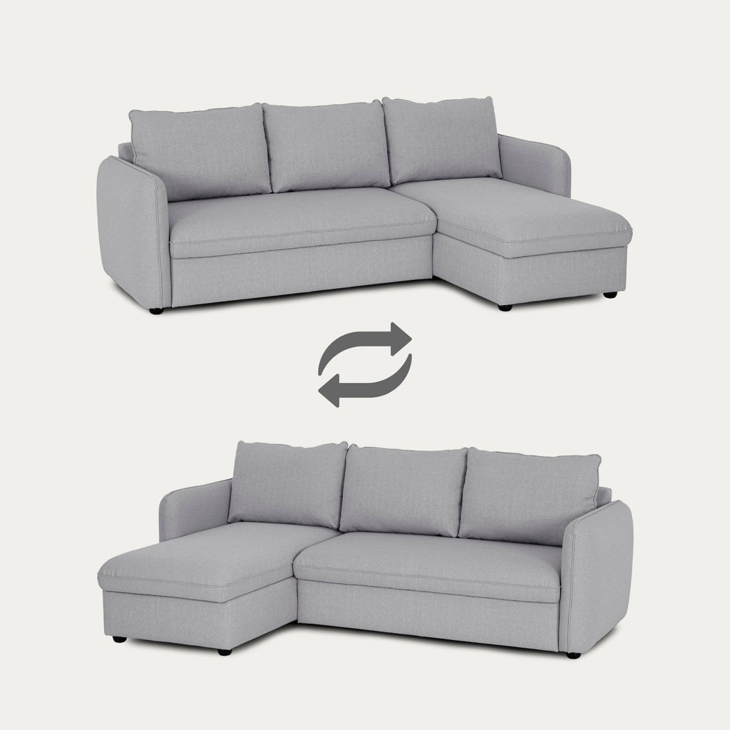 Sofá - Cama 4 Lugares - Sistema Easybed - Com Chaise Longue Reversível - VogueC1330BFSRG0411_C24