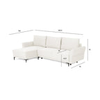 Sofá - Cama 4 Lugares com Chaise Longue Reversível - TobyC1513BCSRG8240_C24