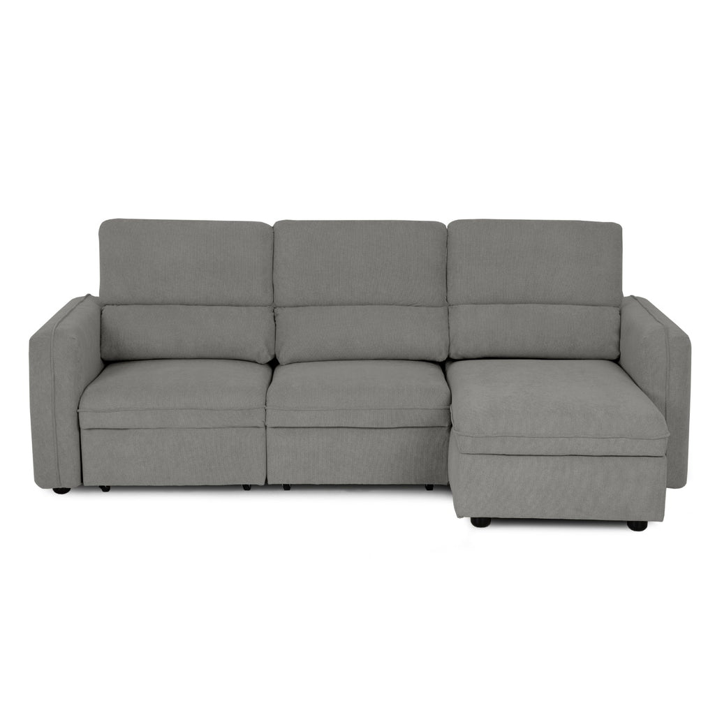 Sofá - Cama 4 Lugares com Chaise Longue Reversível e Cabeceiras Ajustáveis - MorganC1454CFSRG9114_C24