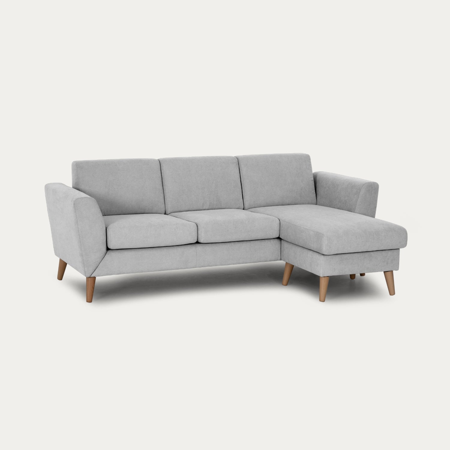 3 Seater Sofa with Chaise Longue and Vintage Legs - Angel