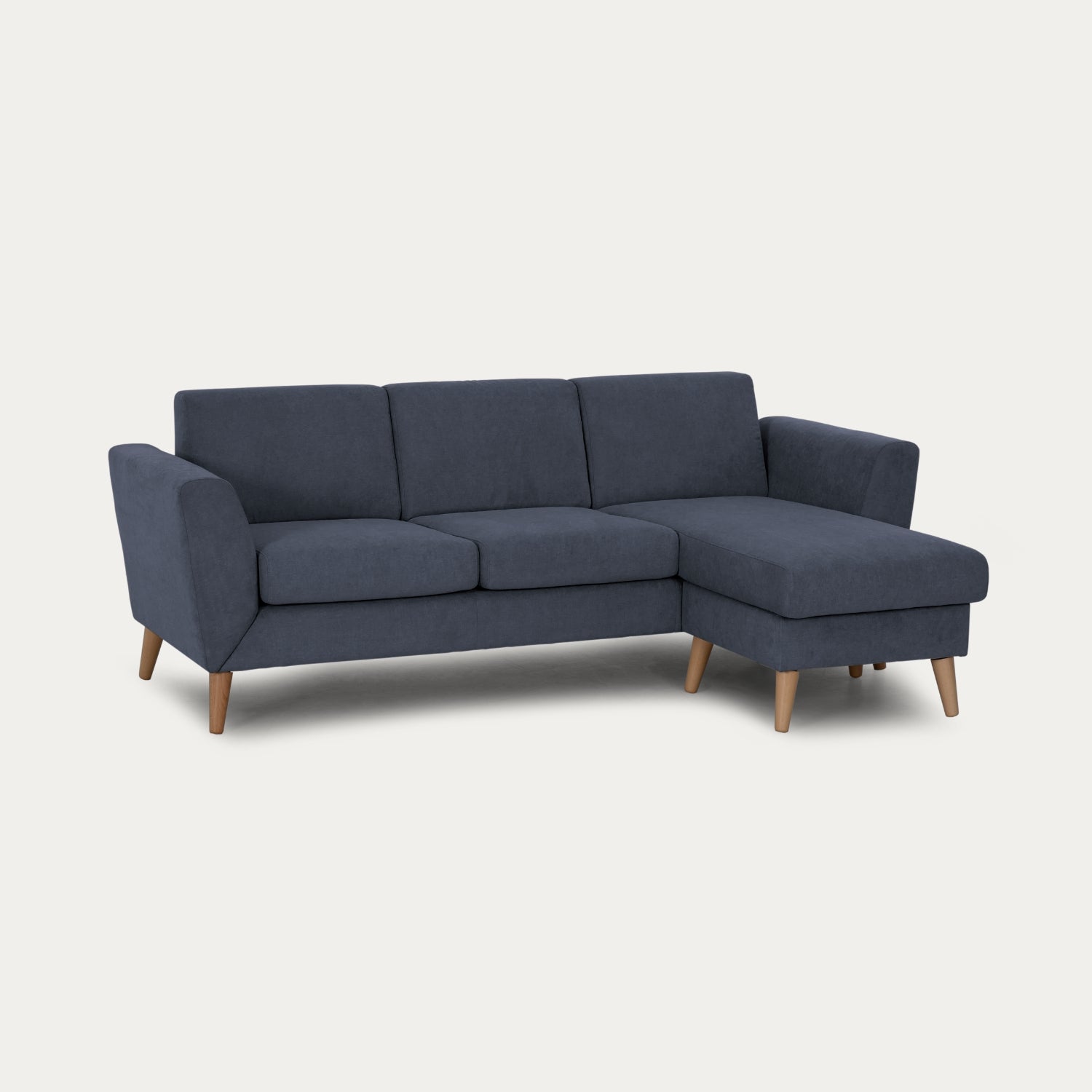 3 Seater Sofa with Chaise Longue and Vintage Legs - Angel