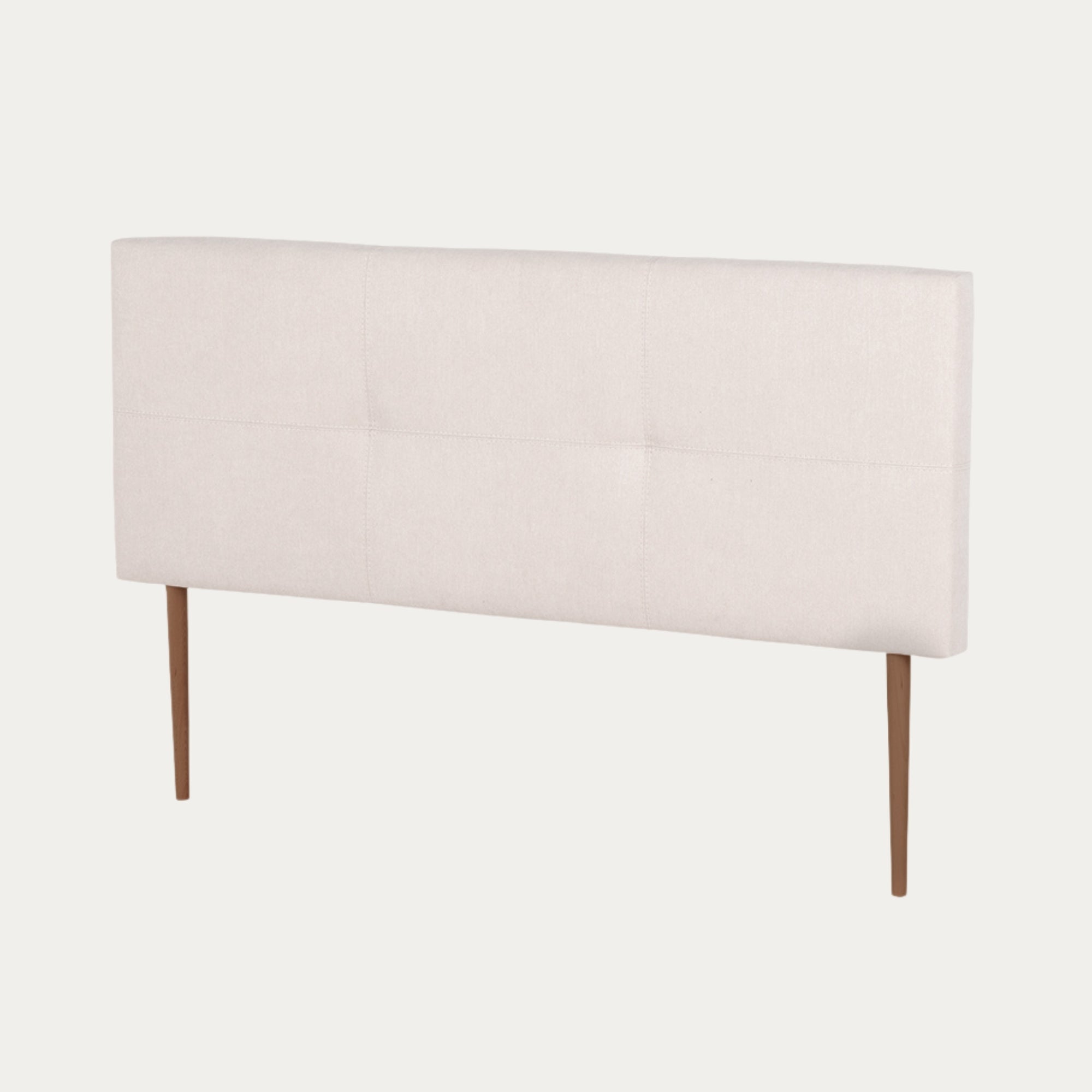 Headboard with Tufted Fabric and Wooden Feet - Carmen