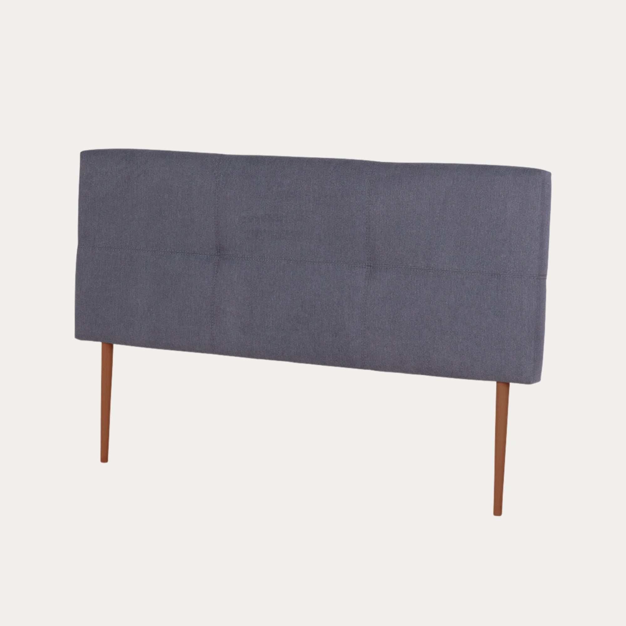 Headboard with Tufted Fabric and Wooden Feet - Carmen