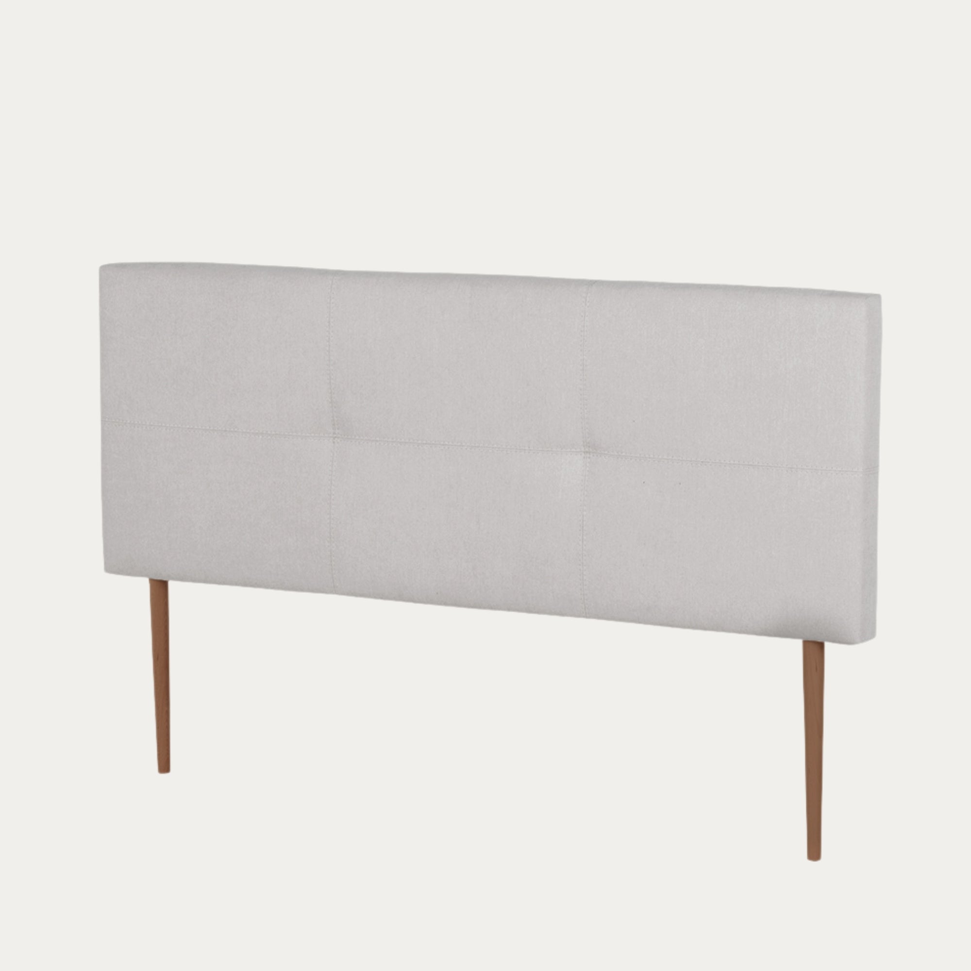 Headboard with Tufted Fabric and Wooden Feet - Carmen