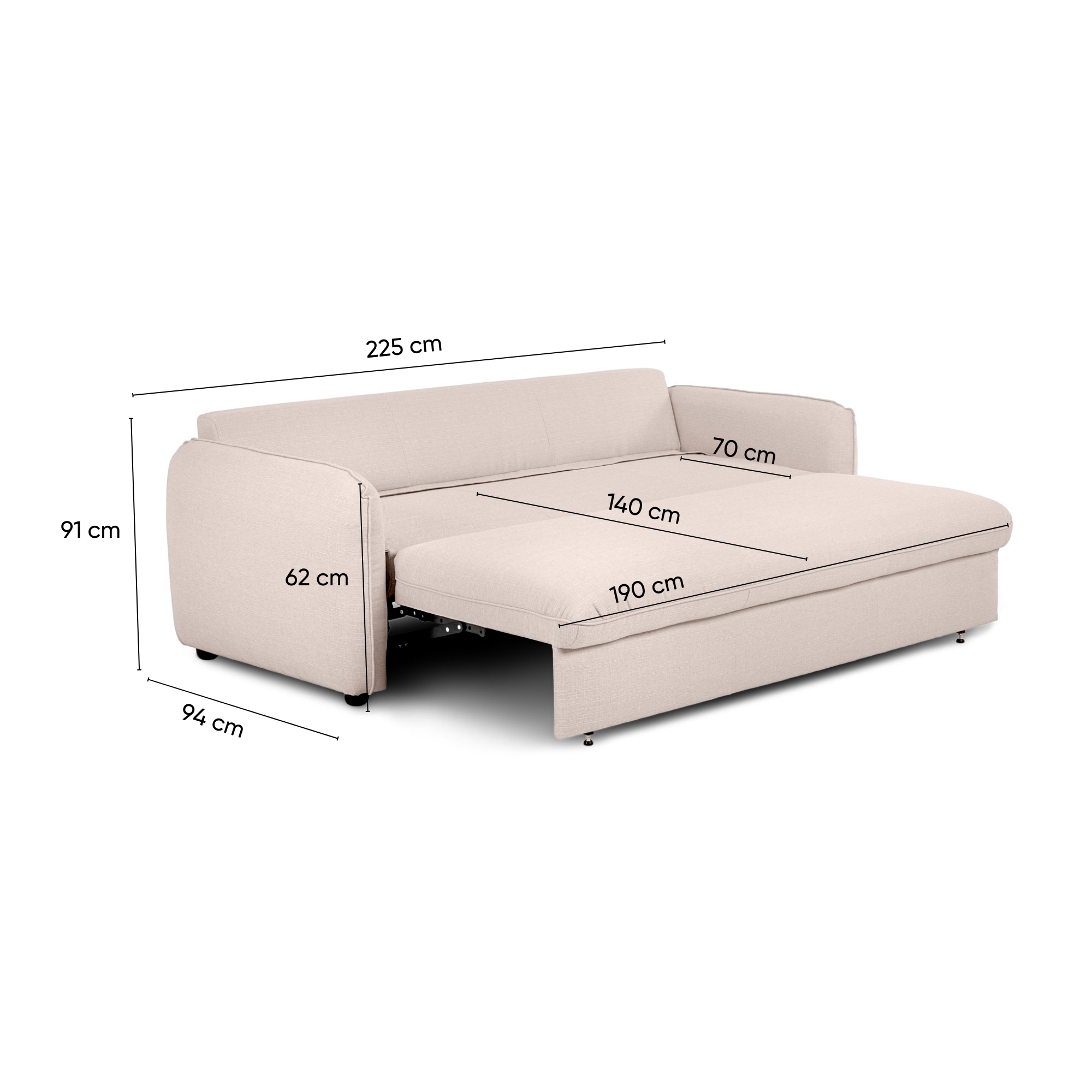 Sofá 3 Plazas - Sistema EasyBed