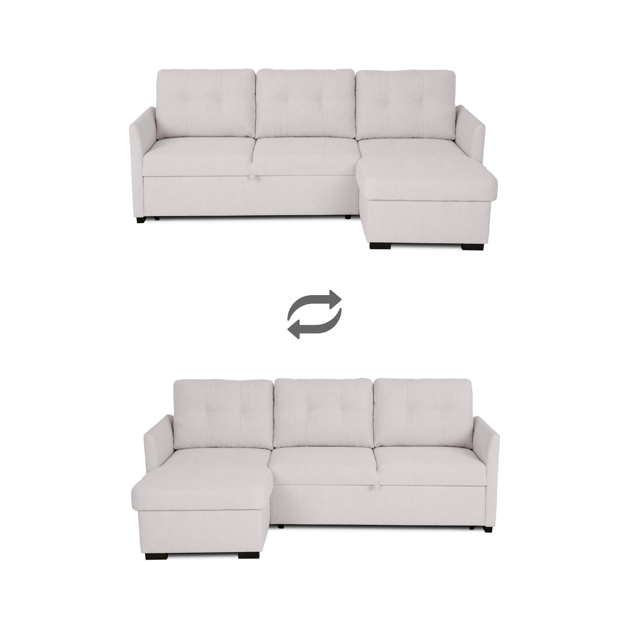 Sofá-cama 3 Lugares com chaise longue - Enzo