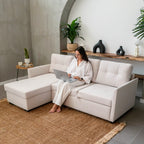 Sofá-cama 3 Lugares com chaise longue - Enzo