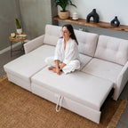 Sofá-cama 3 Lugares com chaise longue - Enzo